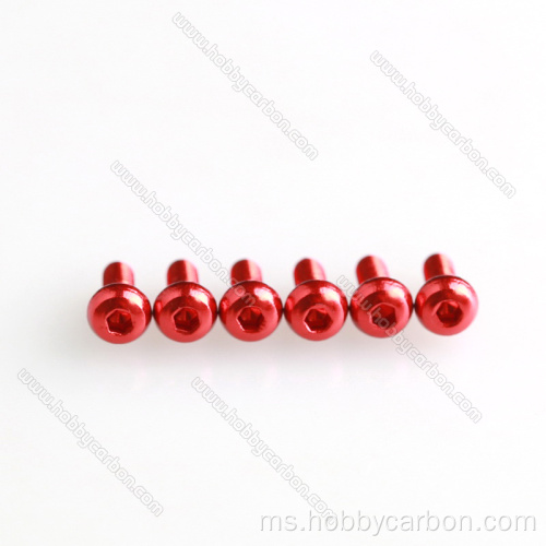 M3 Custom Anodized Aluminium bulat hex Kepala bolt